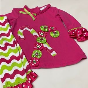 Pink Christmas candy cane dress